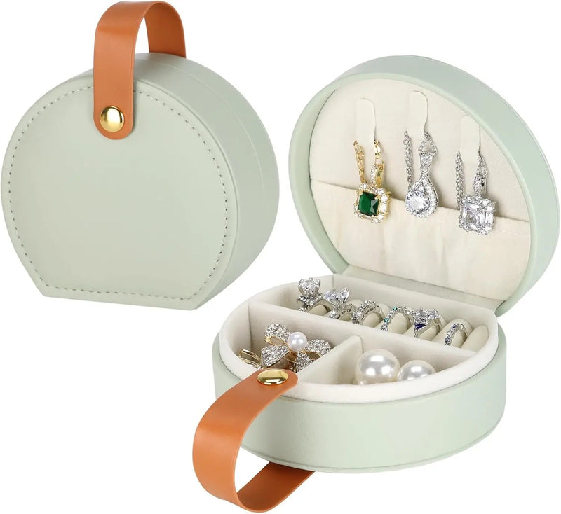 Porta Joias Pequeno de Couro Mintgreen